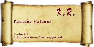 Kaszás Roland névjegykártya